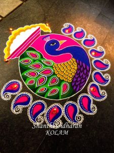 Sankranthi Peacock rangoli designs 2022